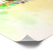 水彩背景のロンドンのスカイライン ポスター (角)