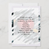 水彩背景の赤いハートの絵 招待状 (裏面)