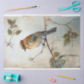 水彩背景の鳥 薄葉紙 (クラフト)