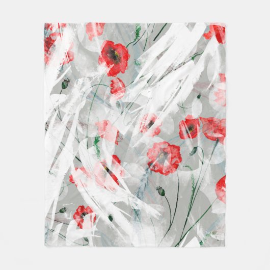 水彩背景はねと光る絵を描音。R フリースブランケット (正面)