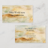 水彩背景グリーングリッター抽象芸術 名刺 (正面/裏面)