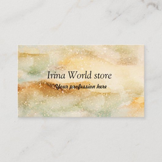 水彩背景グリーングリッター抽象芸術 名刺 (正面)