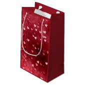 水彩背景ピンクハート スモールペーパーバッグ (裏面アングル)