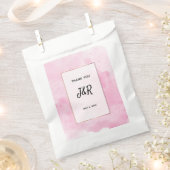 水彩背景ピンク結婚のロマンチック フェイバーバッグ (クリップ留めされた状態)