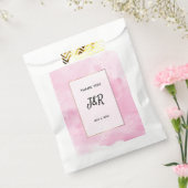 水彩背景ピンク結婚のロマンチック フェイバーバッグ (封をした状態)