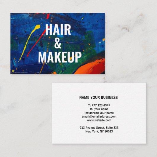 水彩背景付き名刺 名刺 (正面/裏面)