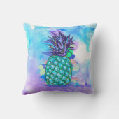 水彩背景&パイナップルイラストレーション クッション (裏面)