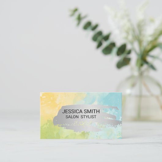 水彩背景 名刺 (スタンド正面)
