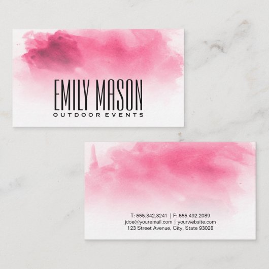 水彩背景 名刺 (正面/裏面)