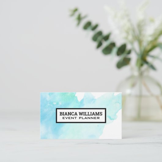 水彩背景 名刺 (スタンド正面)