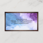 水彩背景 |木製縁ど 名刺 (裏面)