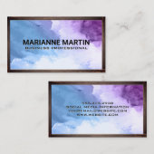 水彩背景 |木製縁ど 名刺 (正面/裏面)