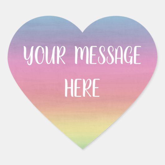 水彩背景 - 自由カスタマイズ ハートシール (正面)