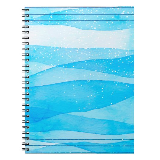 水彩背景（青） ノートブック (正面)