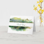 水彩背絵を描景サンキューカード カード (黄色い花)