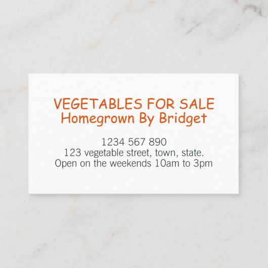 水彩自家栽培野菜柄 名刺 (裏面)