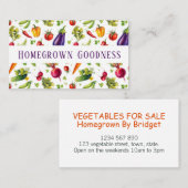 水彩自家栽培野菜柄 名刺 (正面/裏面)