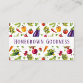 水彩自家栽培野菜柄 名刺 (正面)