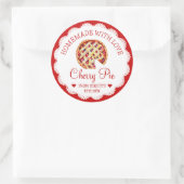 水彩自家製さくらんぼパイラベル ラウンドシール (バッグ)