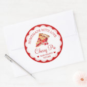 水彩自家製さくらんぼパイ食品ラベル ラウンドシール (封筒)