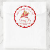 水彩自家製さくらんぼパイ食品ラベル ラウンドシール (バッグ)