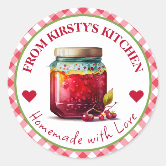 水彩自家製ジンガムクランベリージャム ラウンドシール (正面)