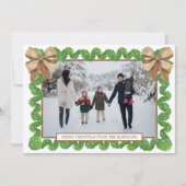 水彩自然のBurlap Bowガーランド写真 シーズンカード (正面)