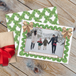 水彩自然のBurlap Bowガーランド写真 シーズンカード