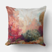 水彩自然カラフルオレンジ赤グリーン青 クッション (正面)