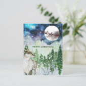 水彩自然クリスマスサンタトナディアディアー ポストカード (スタンド正面)