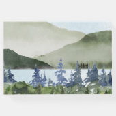 水彩自然フォレストマウンテンアウトドア結婚ーズ ゲストブック (裏面)