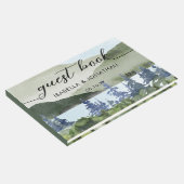 水彩自然フォレストマウンテンアウトドア結婚ーズ ゲストブック (コーナー)