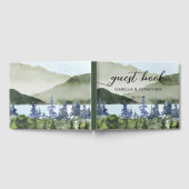 水彩自然フォレストマウンテンアウトドア結婚ーズ ゲストブック (全面)