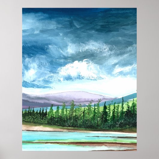 水彩自然ポスター ポスター (正面)