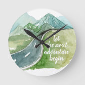水彩自然レッツ次の冒険 ラウンド壁時計 (正面)