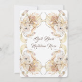 水彩自然乾燥フラワーバプテスマ 招待状 (裏面)