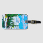 水彩自然冬の雪絵画降り ラゲッジタグ (正面横)