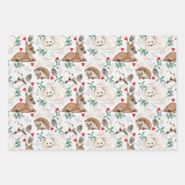 水彩自然包装紙 ラッピングペーパーシート