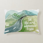 水彩自然次の冒険を始めよう アクセントクッション (正面)