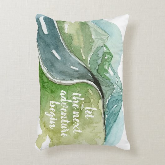 水彩自然次の冒険を始めよう アクセントクッション (正面(垂直))