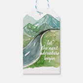 水彩自然次の冒険を始めよう ギフトタグ (正面)