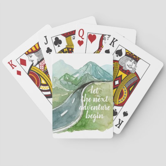 水彩自然次の冒険を始めよう トランプ (裏面)