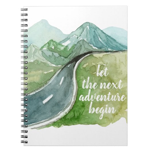 水彩自然次の冒険を始めよう ノートブック (正面)