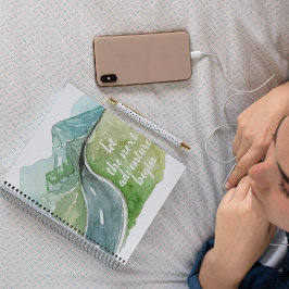 水彩自然次の冒険を始めよう ノートブック