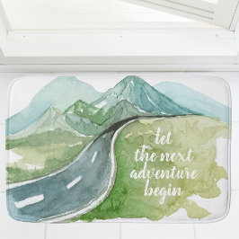 水彩自然次の冒険を始めよう バスマット