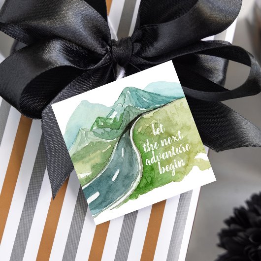 水彩自然次の冒険を始めよう フェイバータグ