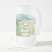 水彩自然次の冒険を始めよう フロストグラスビールジョッキ (正面右)