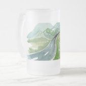 水彩自然次の冒険を始めよう フロストグラスビールジョッキ (正面左)