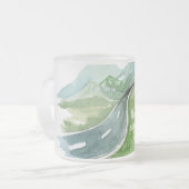 水彩自然次の冒険を始めよう フロストグラスマグカップ (正面左)