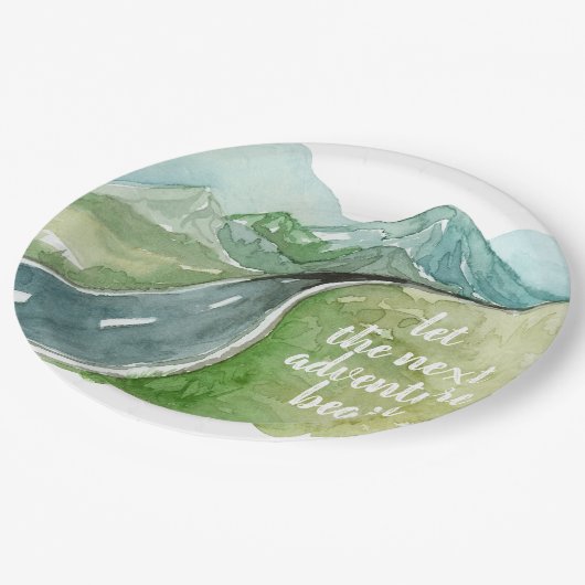 水彩自然次の冒険を始めよう ペーパープレート (アングル)